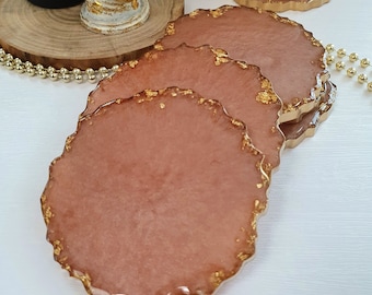 MADE TO ORDER - Rose Gold Handmade Resin Coasters | Home Decor | Decorative Plate | Tray | Table Decor | Gifts & Presents | Housewarming