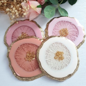 Made to Order: Selection of Pink Resin Coasters | Home Decor