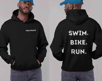 Sudadera con capucha de triatlón, carrera en bicicleta de natación, regalo de triatleta, regalo de Ironman