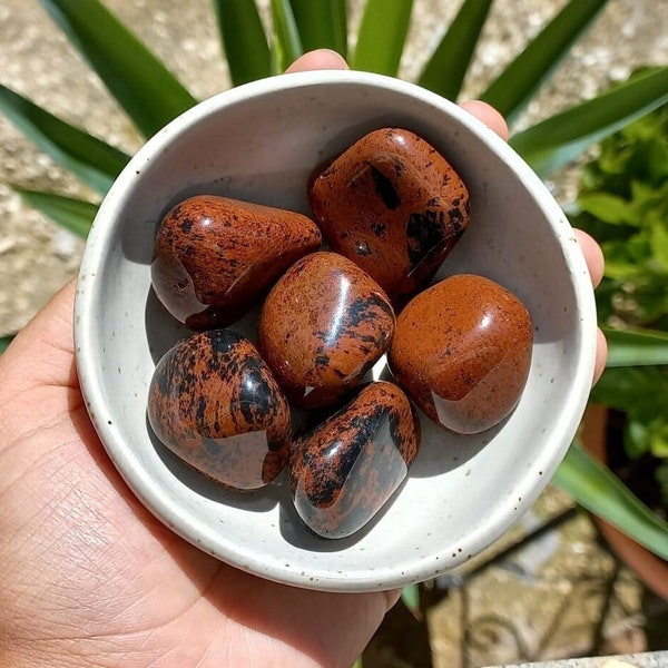 Ossidiana Mogano Burattata Grande dal Messico | Big Tumbled Mahogany Obsidian from Mexico