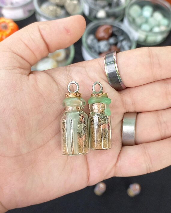 Mini Spells in a Bottle | Mini Spell Jar Pendants | Protection | Luck | Relax View 3