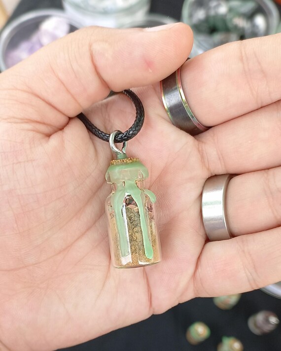 Mini Spells in a Bottle | Mini Spell Jar Pendants | Protection | Luck | Relax View 6