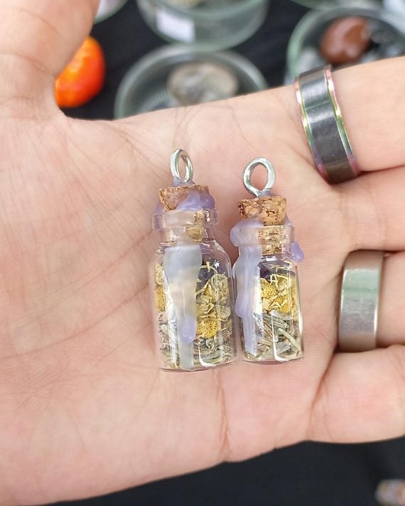 Mini Spells in a Bottle | Mini Spell Jar Pendants | Protection | Luck | Relax View 4