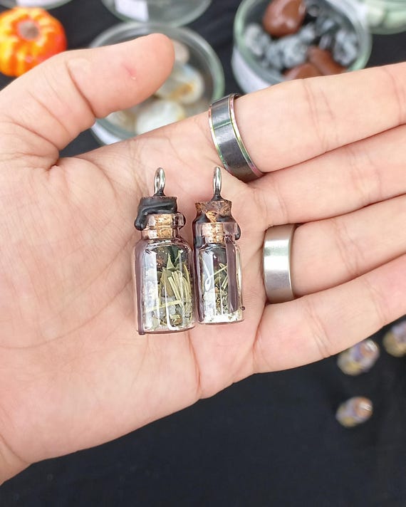 Mini Spells in a Bottle | Mini Spell Jar Pendants | Protection | Luck | Relax View 2