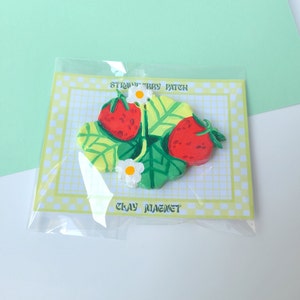 Strawberry Patch Handmade Clay Magnet Desk Decor