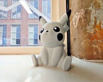 モノクロのピカチュウアート：手作りのグレースケールのポケモン装飾
