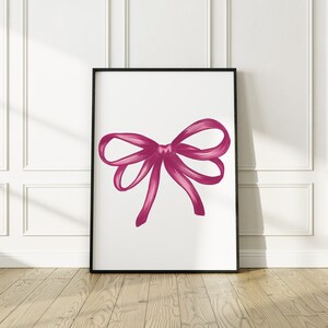 Trendy Watercolor Bow Wall Art, Chinoiserie Art, Coastal Wall Art, Grand Millennial Wall Art, Digital Download, Preppy Wall Art, Bow Art