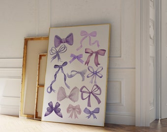 Arte de pared de arcos de acuarela de moda, arte chinoiserie, arte de pared costera, gran arte de pared milenario, descarga digital, arte de pared preppy, arte púrpura