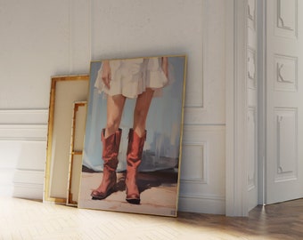 Coastal Cowgirl druckbare Poster, Coastal Cow Girl Room Decor, adrette Cowgirl Wohnheim Wand Kunst Dekor, girly digitaler Download