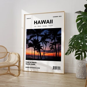 Hawaii Print, Hawaii Poster, Hawaii Wall Art, Hawaii Travel Poster, Magazine Cover Poster, Hawaii Art, Hawaiian Wall Décor, Beach Print
