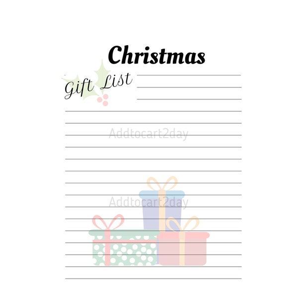 Weihnachtsgeschenkliste druckbare, Weihnachtsgeschenkliste, Weihnachtsgeschenkliste druckbare, Geschenktracker, Geschenkliste, Geschenklog, Weihnachtsveranstalter