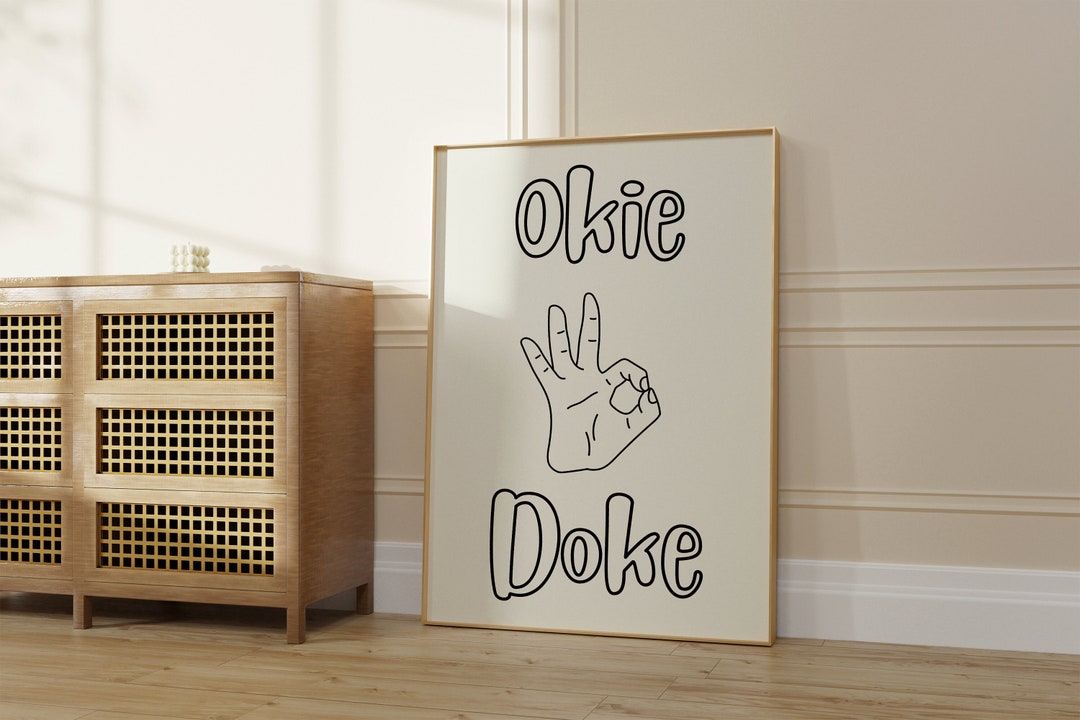 Okie Doke Print Mid Century Print Aesthetic Wall Art Etsy