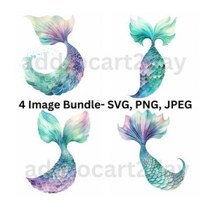 mermaid tail clipart, mermaid tail svg, mermaid tail png, mermaid clipart, Watercolor Mermaid Tails Clipart, mermaid sublimation, download