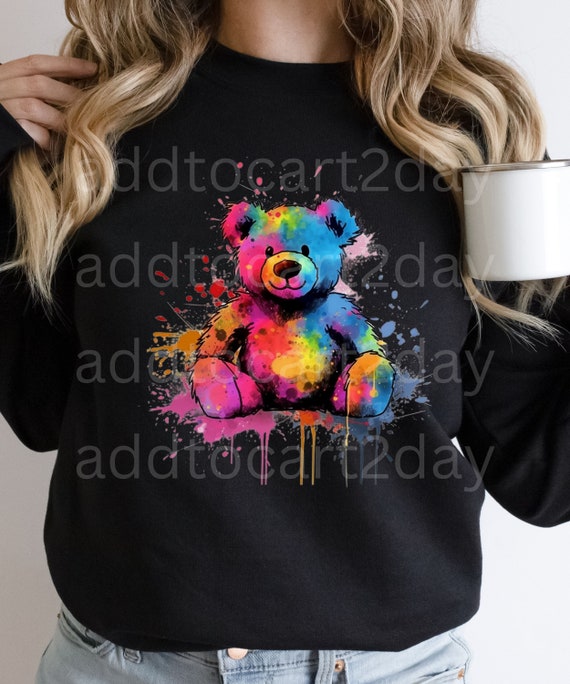 Teddy Bear PNG, Teddy Bear SVG, Graffiti Svg, Colorful Teddy