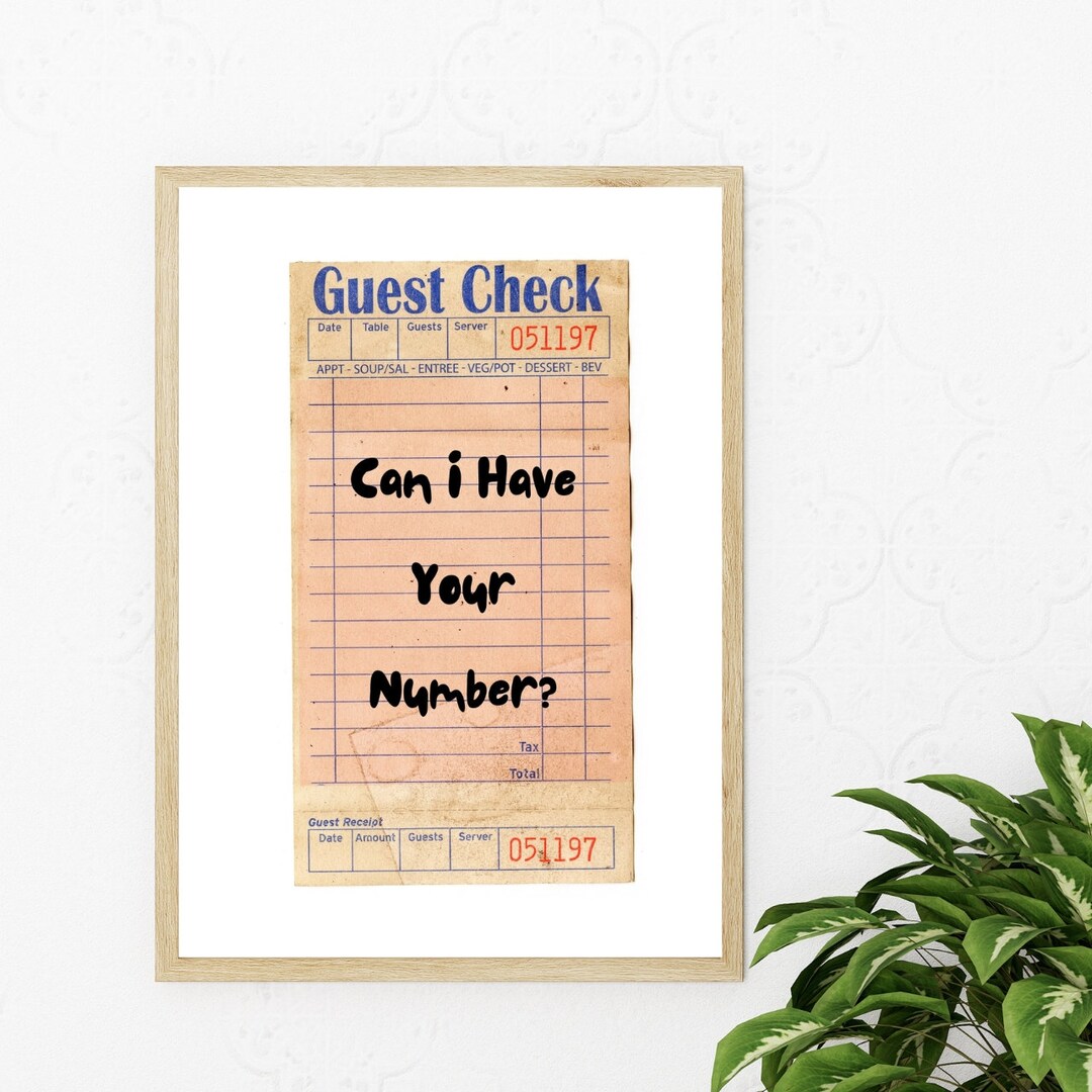 Guest Check Print | Trendy Bar Cart Wall Art | Guest Check Poster | Bar ...