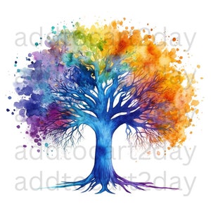 Tree of life svg, tree of life png, Watercolor Rainbow Tree of Life, Celtic tree of life, Sublimation Print, beautiful tree of life png