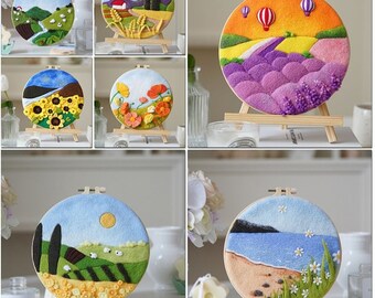 Painting Embroidery Wool Kit - DIY Needle Felt Picture