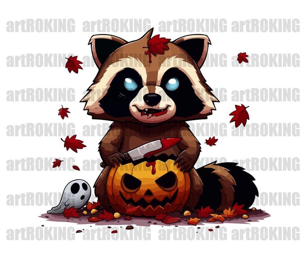 Raccoon Fall SVG, Funny Raccoon Fall Clipart, Raccoon Halloween ...