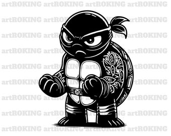 Ninja Turtle SVG: Tattoo Vector Clipart Printable