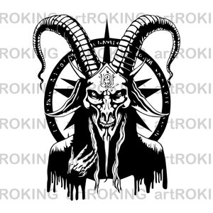 Arte vectorial de Baphomet: diseño de camisetas, imágenes prediseñadas imprimibles