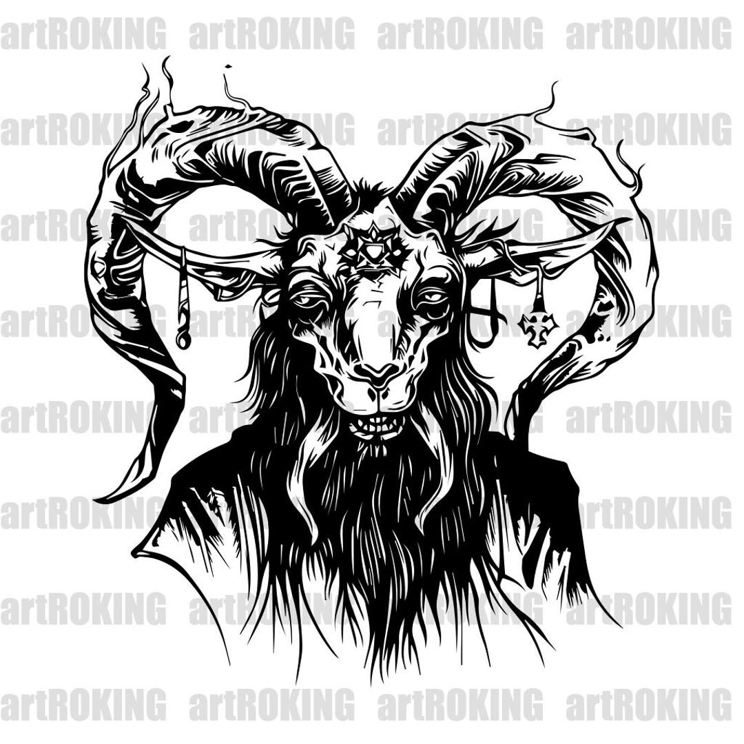 Baphomet Vector Clipart: Printable Baphomet Shirt Design (SVG) - Etsy