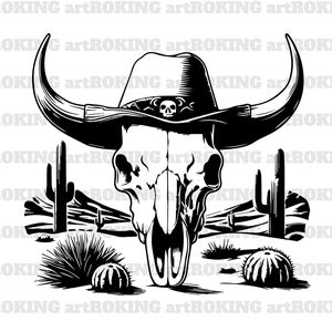 Cow Skull Desert Svg, Gothic Svg, Skeleton Svg, Cow Skull Shirt, Cow Skull Vector, Cow Skull Printable, Cow Skull Gothic Clipart,
