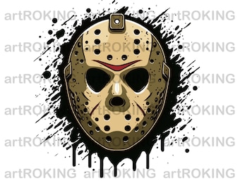 Jason Voorhees Maske SVG: Druckbare Vektor Illustration