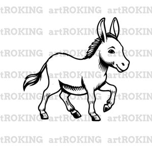 Donkey SVG: Tattoo Clipart Vector Printable
