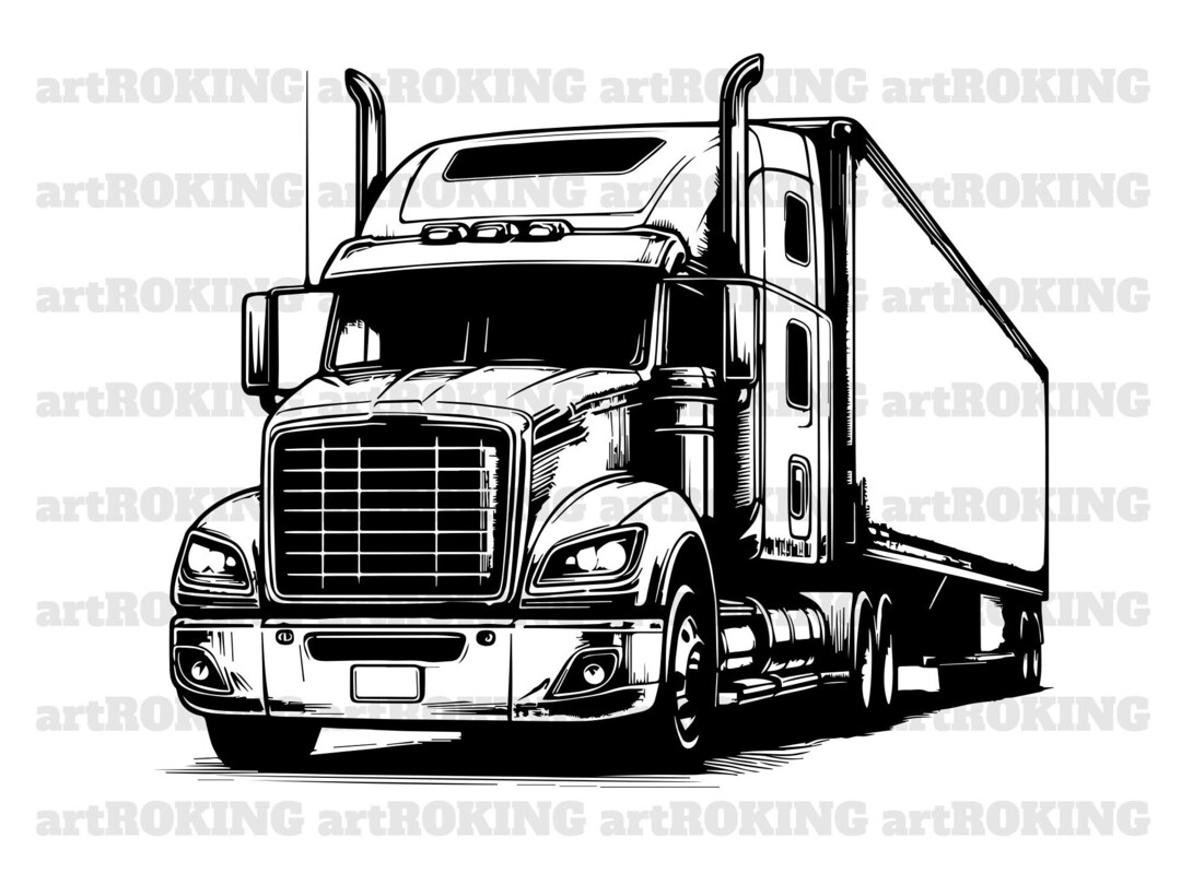 Semi Truck Svg, Semi Truck T-shirt, Semi Truck Vector, Semi Truck Tattoo, Semi Truck Printable ...
