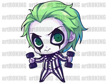 Beetlejuice Voorhees Chibi: Halloween Vector Clipart (SVG/PNG)