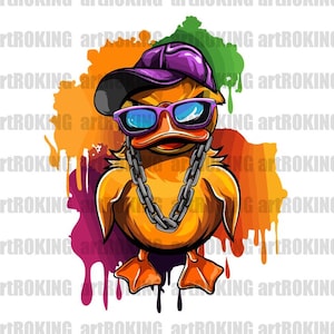 Graffiti Ente SVG: Gruselige Halloween Straßenkunst (Druckbare Vektorgrafik)