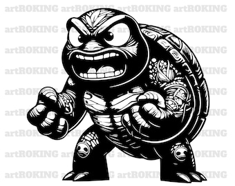 Ninja Turtle SVG Vector Clipart: Tattoo Design Printable