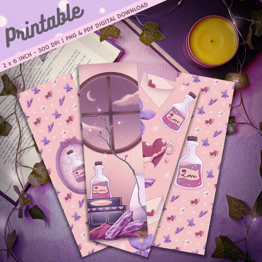 Fantasy Bookmarks PNG Set: Printable Book Accessories for Readers and ...