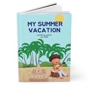 Diario personalizado para niños, diario de vacaciones para niños, diario de regalo para niños, cuaderno de vacaciones personalizado para niños, cuaderno personalizado para niños