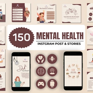 Mental Health templates, Therapist Instagram templates, Psychologist Templates, Mental Health Social Media Posts , Counseling Template