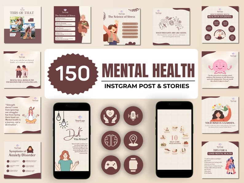 Mental Health Instagram Templates: Therapist Social Media (canva) - Etsy