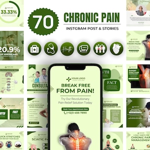 Chronic Pain Instagram Templates: Medical Social Media Canva Posts (Digital Download)