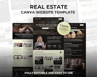 Canva Website Template: Mehrseitiges Realtor Design (Gratis Logo & Bilder inklusiv)