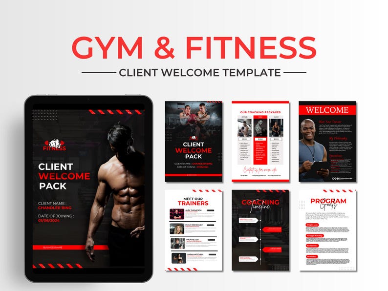 Gym Fitness Welcome Pack: Client Onboarding Canva Template image 1
