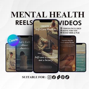 Mental Health Instagram Reels: Therapist & Life Coach Templates (Canva) image 1