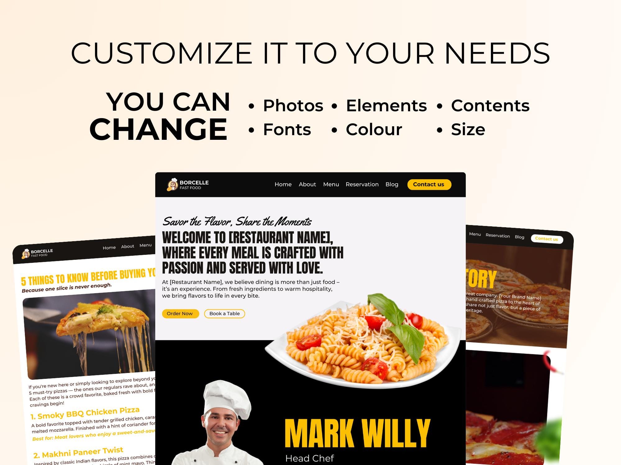 Canva Restaurant Website Template – Catering, Cafe & Chef Landing Page ...