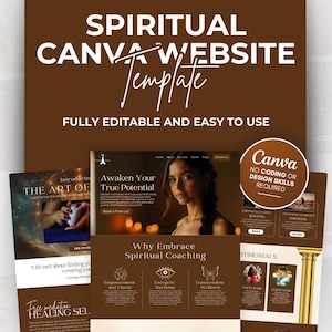 Spiritual Coach Website Template: Mystical Canva Design