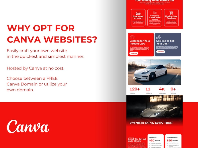 Canva Car Dealer Website Template Auto Sales & Used Car Landing Page