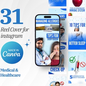 Medical Reel Cover Templates for Health Professionals | Healthcare Instagram Templates Post for Doctor | Medical Branding | Medical Clinic