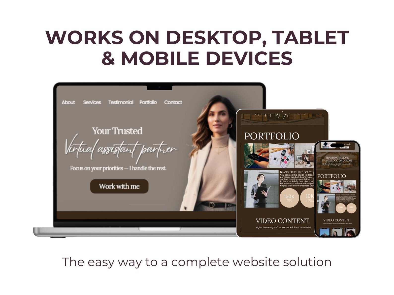 Virtual Assistant Website Template – Editable One-page Canva Portfolio ...