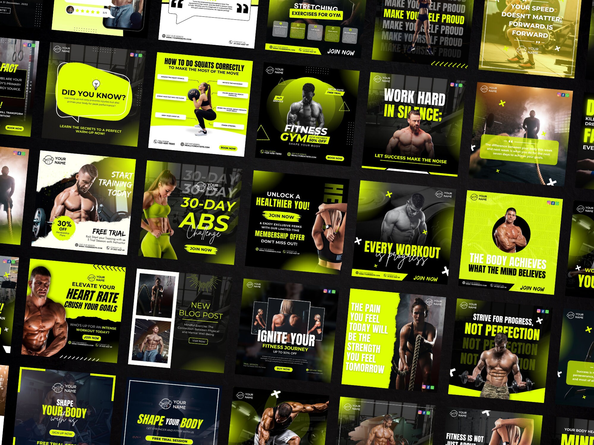 Fitness Instagram Posts Templates Gym Canva Templates for Social Media Canva Fitness Templates Fitness Instagram Posts Templates Gym Canva Templates for Social Media Canva Fitness Templates