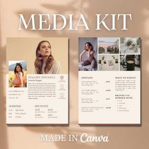 Influencer Media Kit Canva Template: Blogger Rate Sheet (Digital Download)