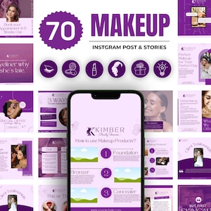 Makeup Instagram Post MUA Makeup Artist Templates | Makeup Instagram Post Templates | Makeup Branding | Makeup Social Media Posts