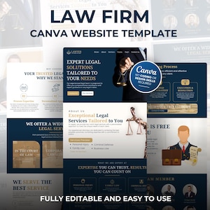 Plantilla de sitio web para bufete de abogados: Página de destino para abogados (Canva)