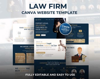 Law Firm Website Template: Attorney Landing Page (Canva)